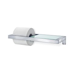 Slim Wall Mounted Toilet Paper Holder with Glass Shelf