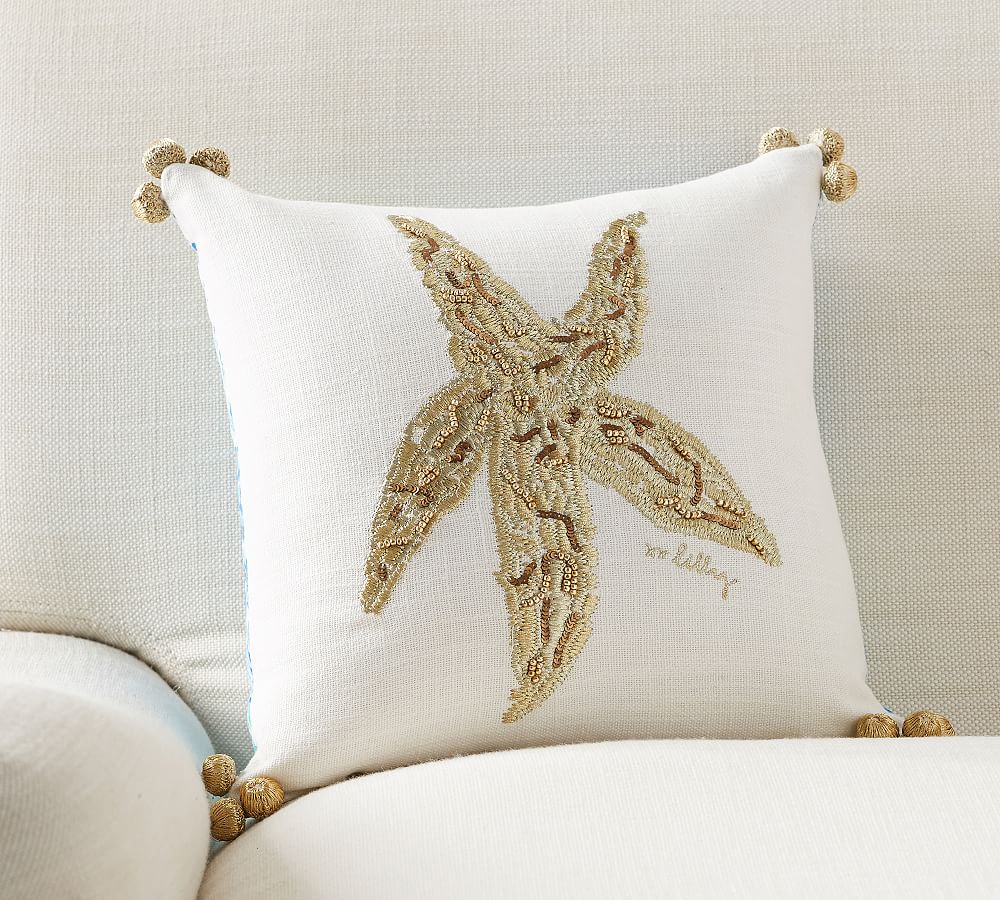 Lilly Pulitzer Seeing Stars Embroidered Reversible Pillow