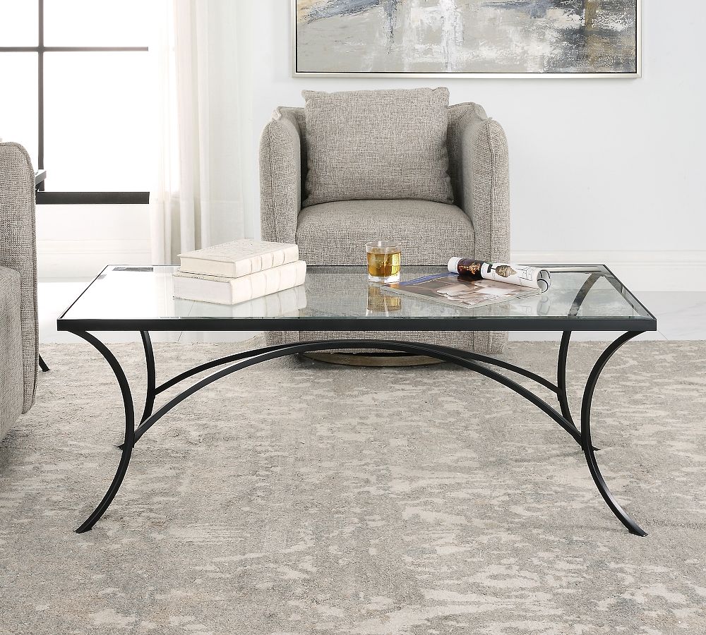 Jax Rectangular Glass Coffee Table (48&quot;)