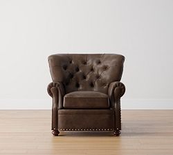 Open Box: Lansing Tufted Leather Chair with Nailheads