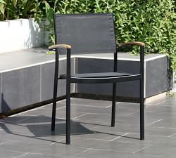 Tanglewood 5-Piece Round Dining Table with Santa Ana Mesh Dining Armchair Set