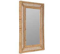 Ash Rattan Wall Mirror, 24&quot; X 36&quot;