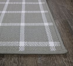 Custom Woven Plaid Boucle Outdoor Rug