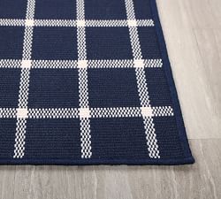Custom Woven Plaid Boucle Outdoor Rug