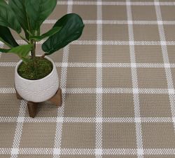 Custom Woven Plaid Boucle Outdoor Rug