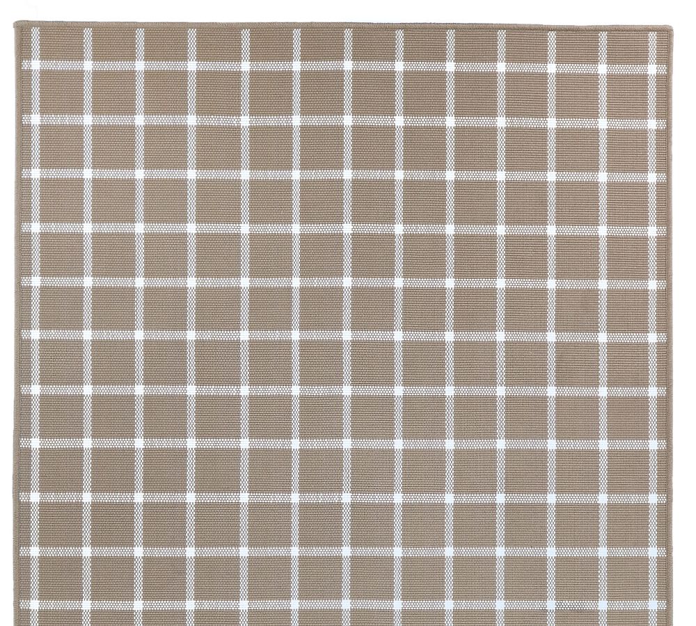 Custom Woven Plaid Boucle Outdoor Rug