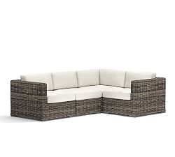 Huntington Square Arm Sectional Set 4pc - 1 Armless Chair, 1 Corner, 1 LA, 1 RA - Gray