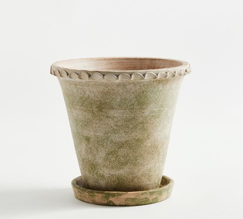 Provence Planter, Scalloped, Moss, Small