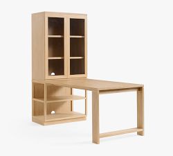 Pacific Peninsula Desk with Glass Cabinet (34&quot; x 78&quot;)