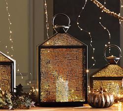 Lacey Perforated Iron Lantern