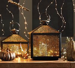 Lacey Perforated Iron Lantern