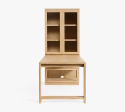 Pacific Peninsula Desk with Glass Cabinet (34&quot; x 78&quot;)