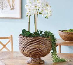 Rattan Footed Cachepot