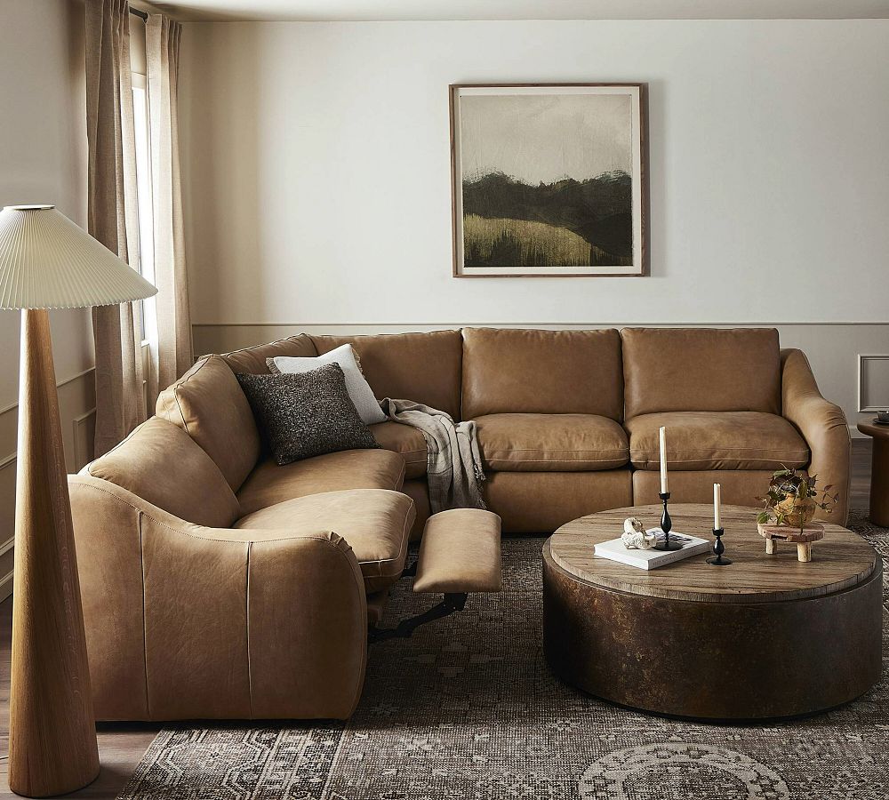 Cindy Leather Power Reclining Sectional (215.5&quot;)
