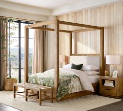 Oakleigh Upholstered Canopy Bed | Pottery Barn