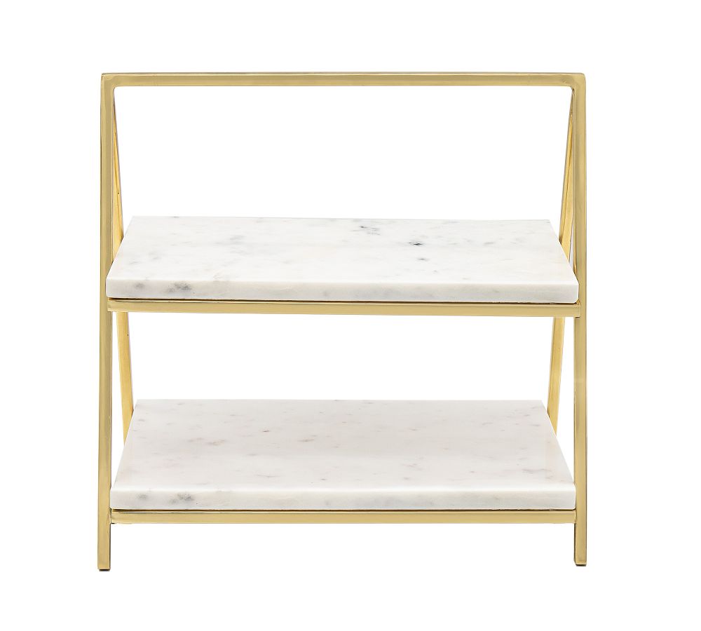 Marble and Gold Two-Tiered Server