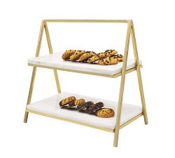 Marble and Gold Two-Tiered Server