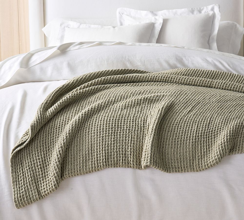 Waffle Weave Blanket - King, Eucalyptus