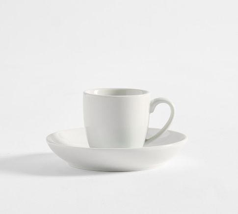 Caterer's Box Porcelain Espresso Cups and Saucers, Set of 6