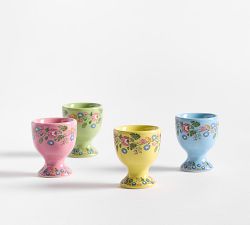 Botanical Bunny Stoneware Egg Cups - Mixed Set of 4