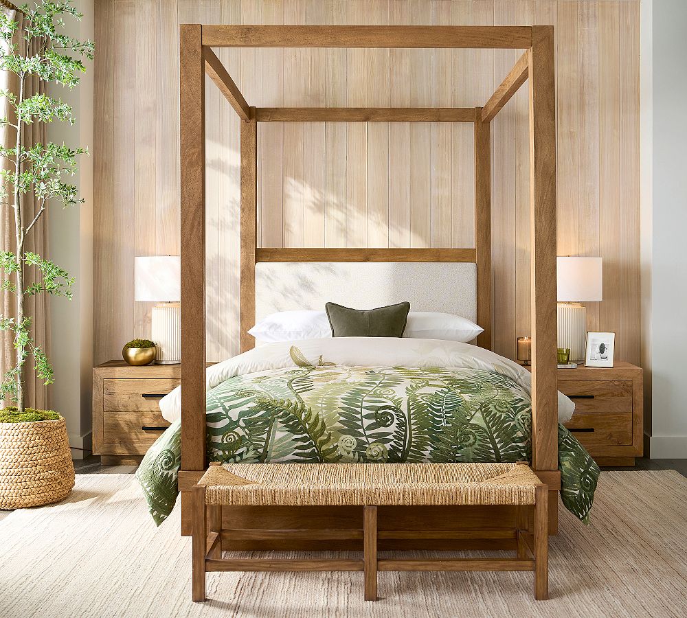 Oakleigh Upholstered Canopy Bed | Pottery Barn