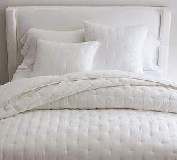 Pottery Barn newest Belgian Flax Linen Waffle Weave Quilt