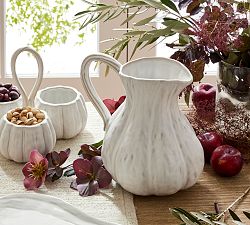 Figural Pumpkin Stoneware Pitcher