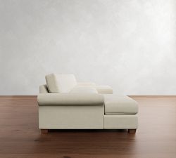 PB Comfort Modern Roll Arm Double Chaise Sectional (135&quot;-170&quot;)