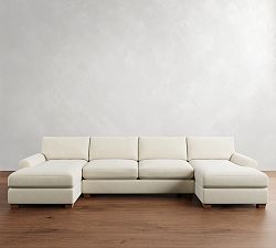 PB Comfort Modern Roll Arm Double Chaise Sectional (135&quot;-170&quot;)