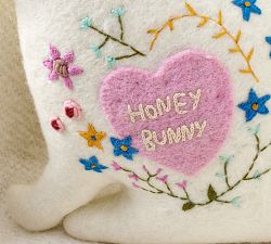 Honey Bunny Embroidered Shaped Pillow