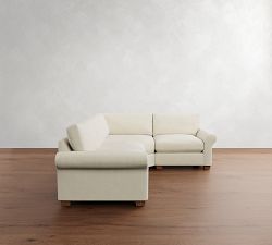 PB Comfort Modern Roll Arm 3-Piece Wedge Sectional (115&quot;)