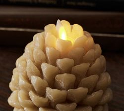 Premium Flickering Flameless Wax Pinecone Candle