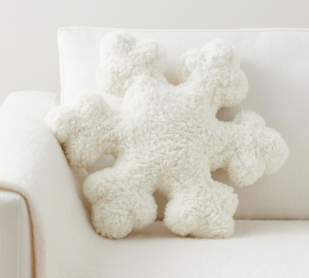 Sherpa Snowflake Shaped Pillow