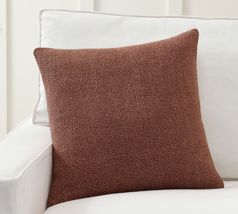 Faye Linen Textured Pillow - Clay