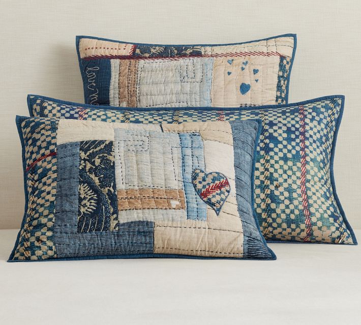 POTTERY BARN OLIVIA factory PATCHWORK DUVET AND MATCHING PILLOW SHAMS