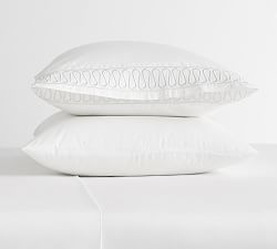 Monique Lhuillier Margaux Embroidered Organic Percale Pillowcases - Set of 2