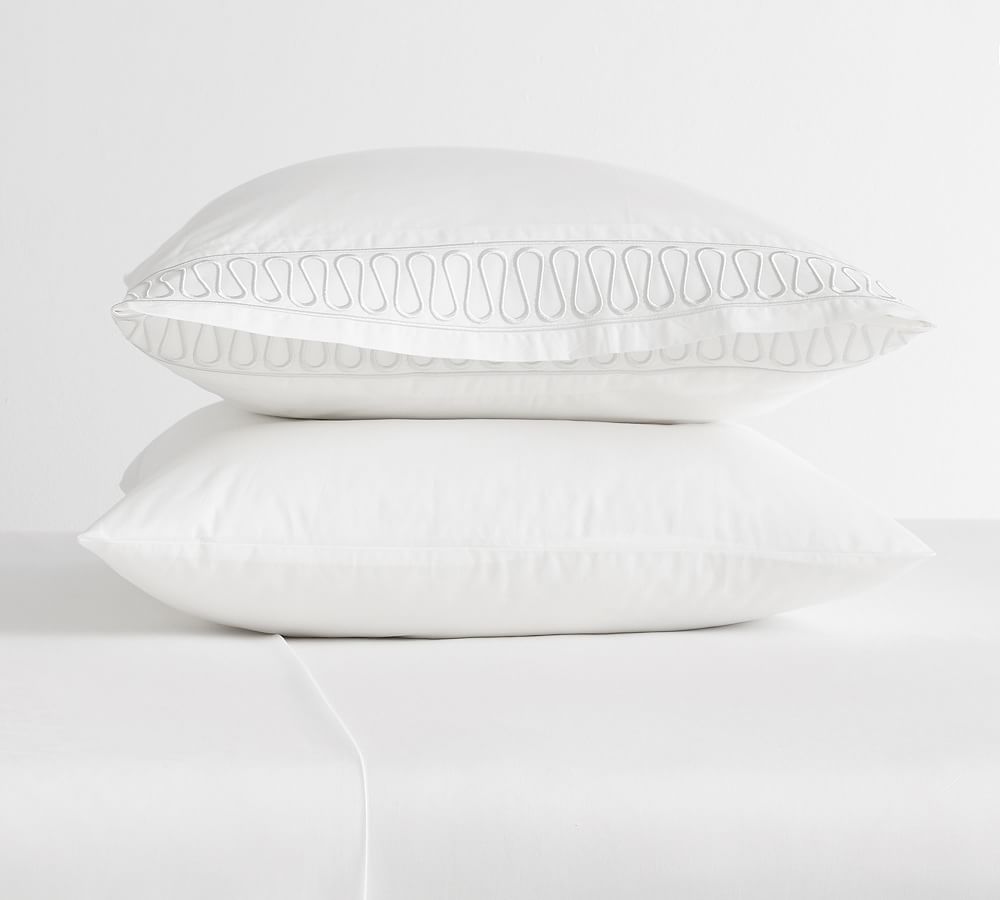 Monique Lhuillier Margaux Embroidered Organic Percale Pillowcases - Set of 2
