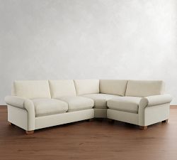 PB Comfort Modern Roll Arm 3-Piece Wedge Sectional (115&quot;)