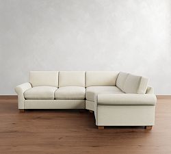 PB Comfort Modern Roll Arm 3-Piece Wedge Sectional (115&quot;)