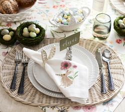 Spring Garden Cotton Embroidered Napkins - Set of 4