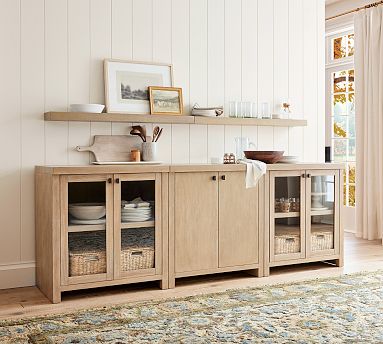 Modern Farmhouse 102 Display Buffet with Cabinet Pottery Barn