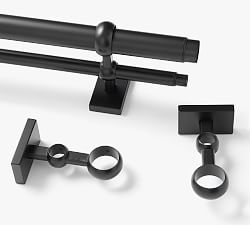 Standard Double Curtain Rod &amp; Wall Bracket