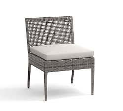 Cammeray All-Weather Wicker Outdoor Dining Side Chair with Cushion, Gray