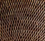Handcrafted Brown Rattan Scalloped Edge Decorative Bowl