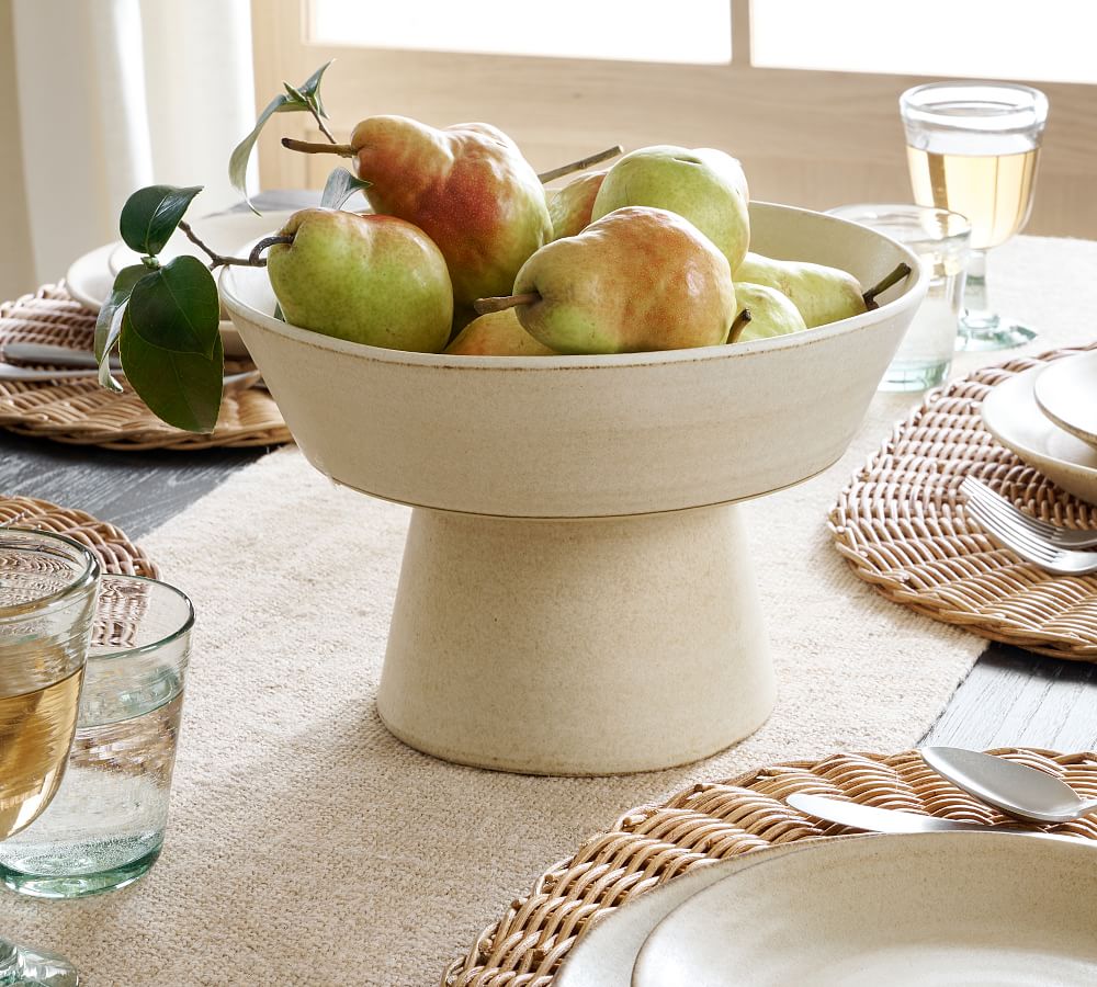Larkin Stoneware Footed Serving Bowl