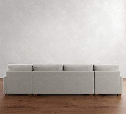 PB Comfort Modern Square Arm Double Chaise Sectional (129&amp;quot-164&quot;)