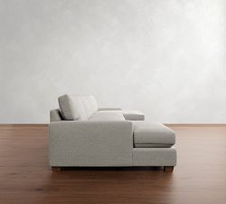 PB Comfort Modern Square Arm Double Chaise Sectional (129&amp;quot-164&quot;)