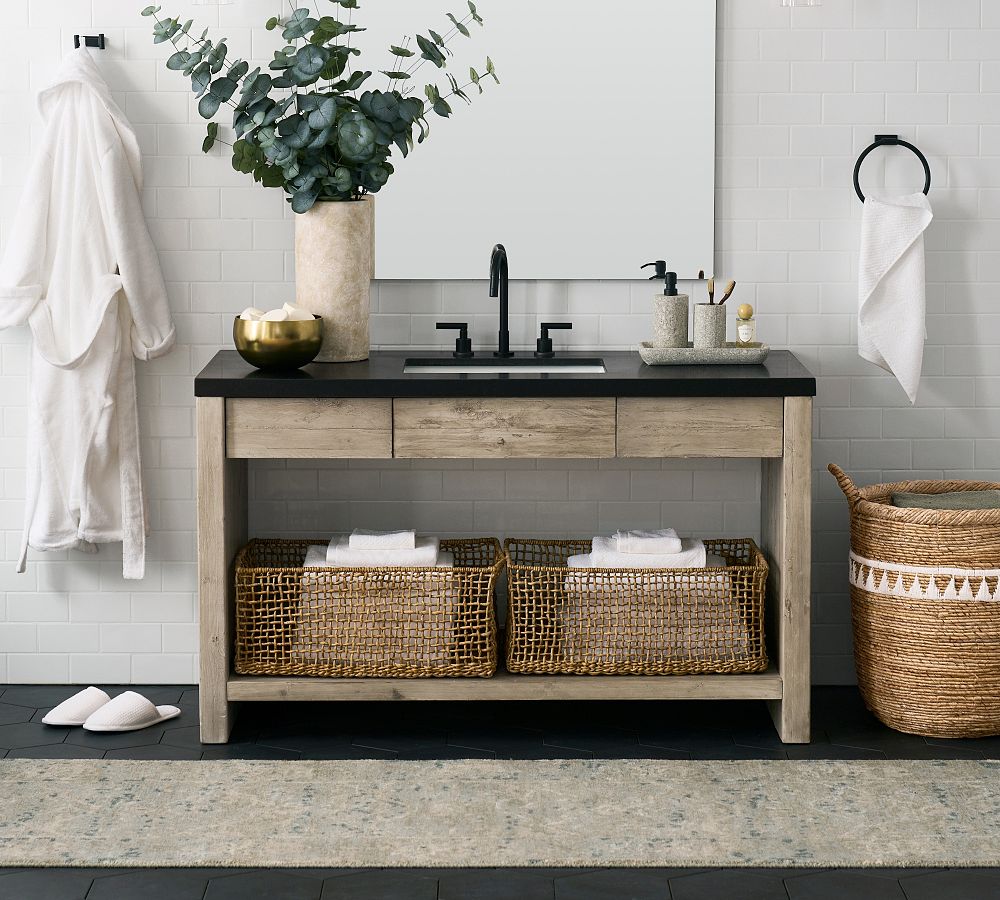 Pismo Reclaimed Wood 55&quot; Single Wide Sink Vanity