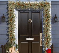 Pre-Lit LED Faux Arctic Spruce Wreath &amp; Garland