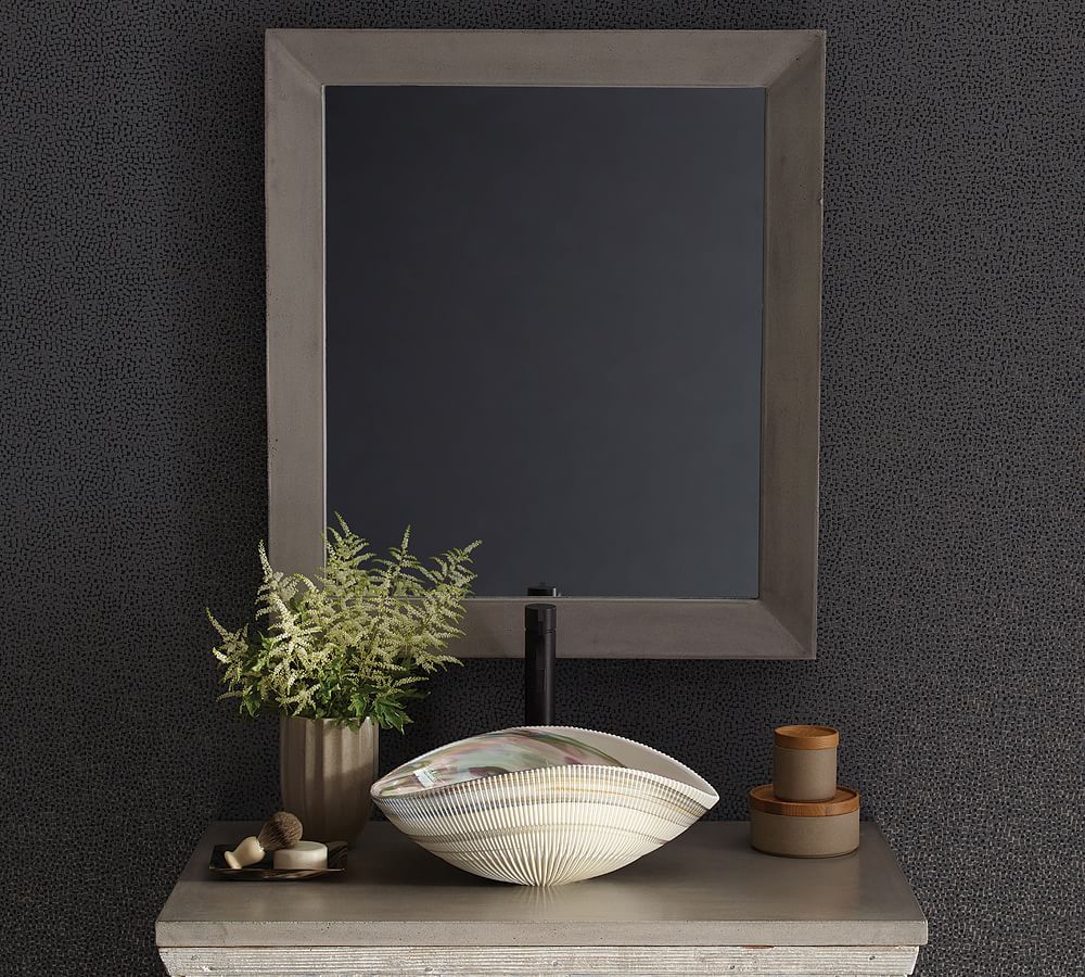 Maden Handcrafted Concrete Rectangular Mirror